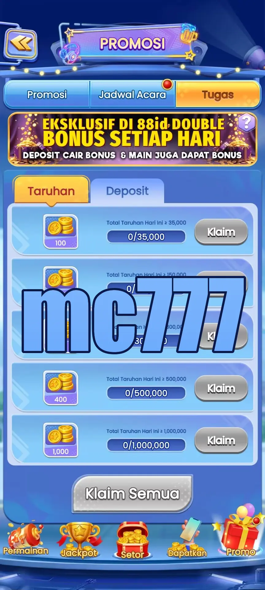 mc777 Tangkapan Layar - APK Resmi